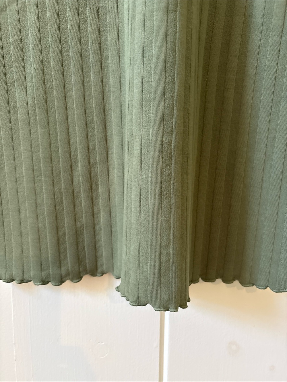 Offline By Aerie OG Groove Midi Dress Size XS Green Ribbed Stretch Side Slit - Picture 6 of 10